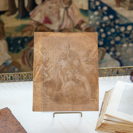 Entourage de Le Greco (1541-1614)  - La Trinité, plume et encre brune sur papier