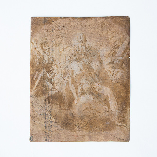 Entourage de Le Greco (1541-1614)  - La Trinité, plume et encre brune sur papier