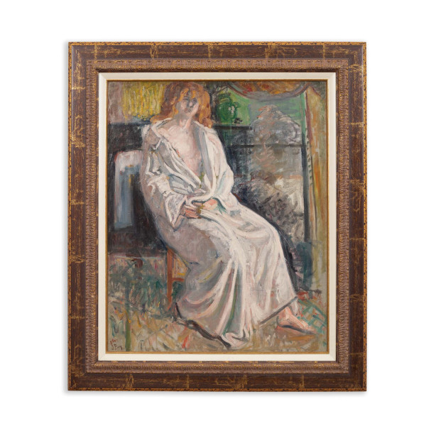 Jean Puy (1876-1960)  - Femme rousse assise, huile sur toile, circa 1903
