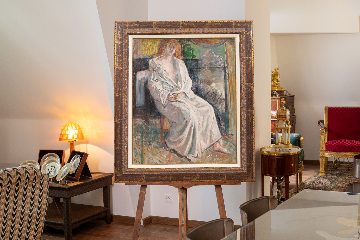 Jean Puy (1876-1960)  - Femme rousse assise, huile sur toile, circa 1903
