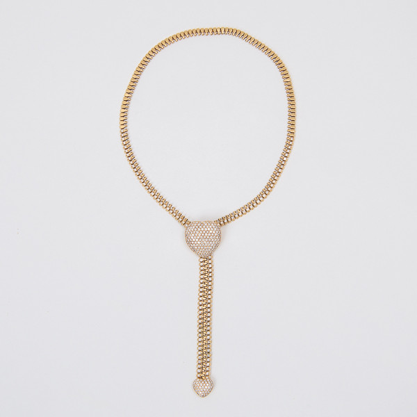 FRED Paris  - Yellow gold & diamonds Zipper Necklace, circa 1980