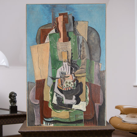 Henri Hayden (1883-1970)  - Femme au Guéridon, huile sur toile, 1920