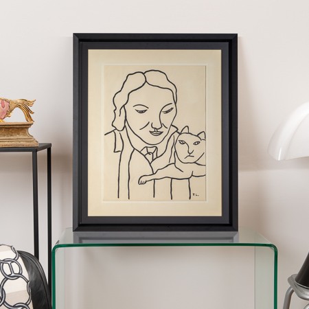 Fernand Léger - Nadia with Her Cat, circa 1950 - Buy/Sale of luxvic