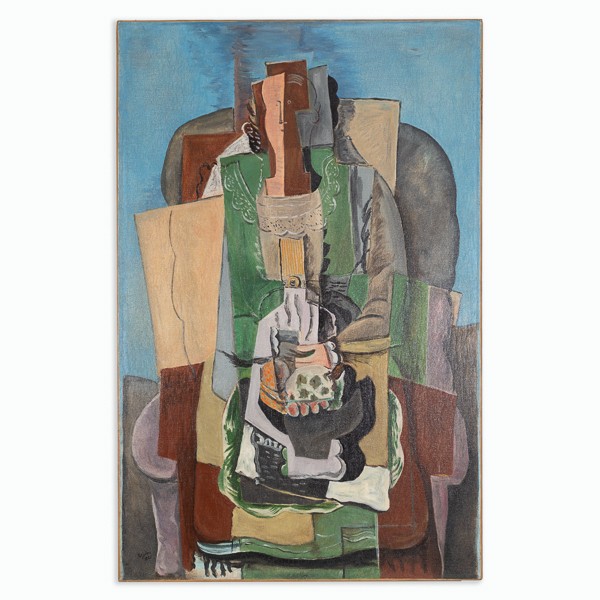 Henri Hayden (1883-1970)  - Femme au Guéridon, huile sur toile, 1920