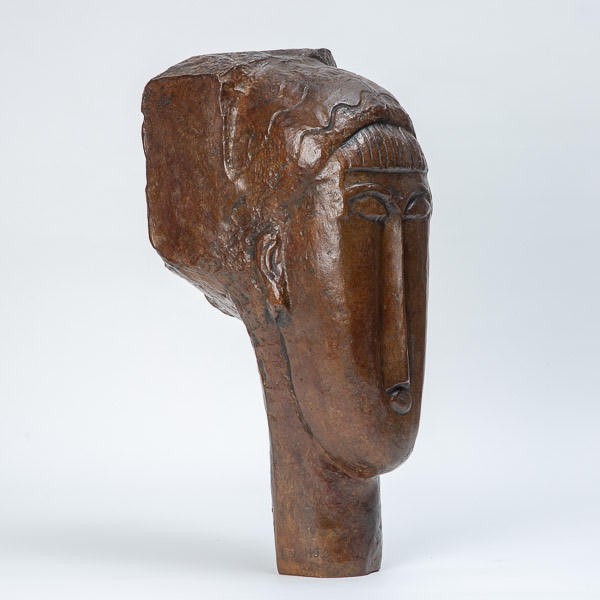 Amedeo Modigliani (1884-1920)  - Tête de jeune fille à la Frange