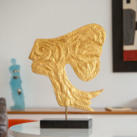 Georges Braque (1882-1963)  - Atalante, sculpture en céramique gainée d'or