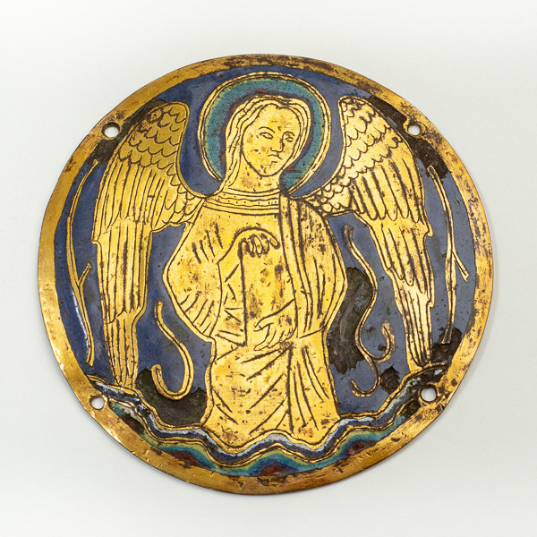 Médaillon d'applique en émail champlevé limousin du 2ème quart du XIIIe siècle