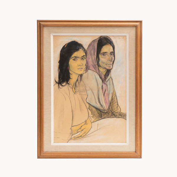 Edouard Morerod (1879-1979)  - «Mother and daughter», pastel on paper circa 1910