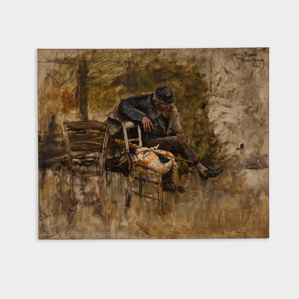 Norbert Goeneutte (1854-1894)  - The Walker's Rest, oil on panel, 1884